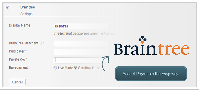 Payment Gateway braintree-