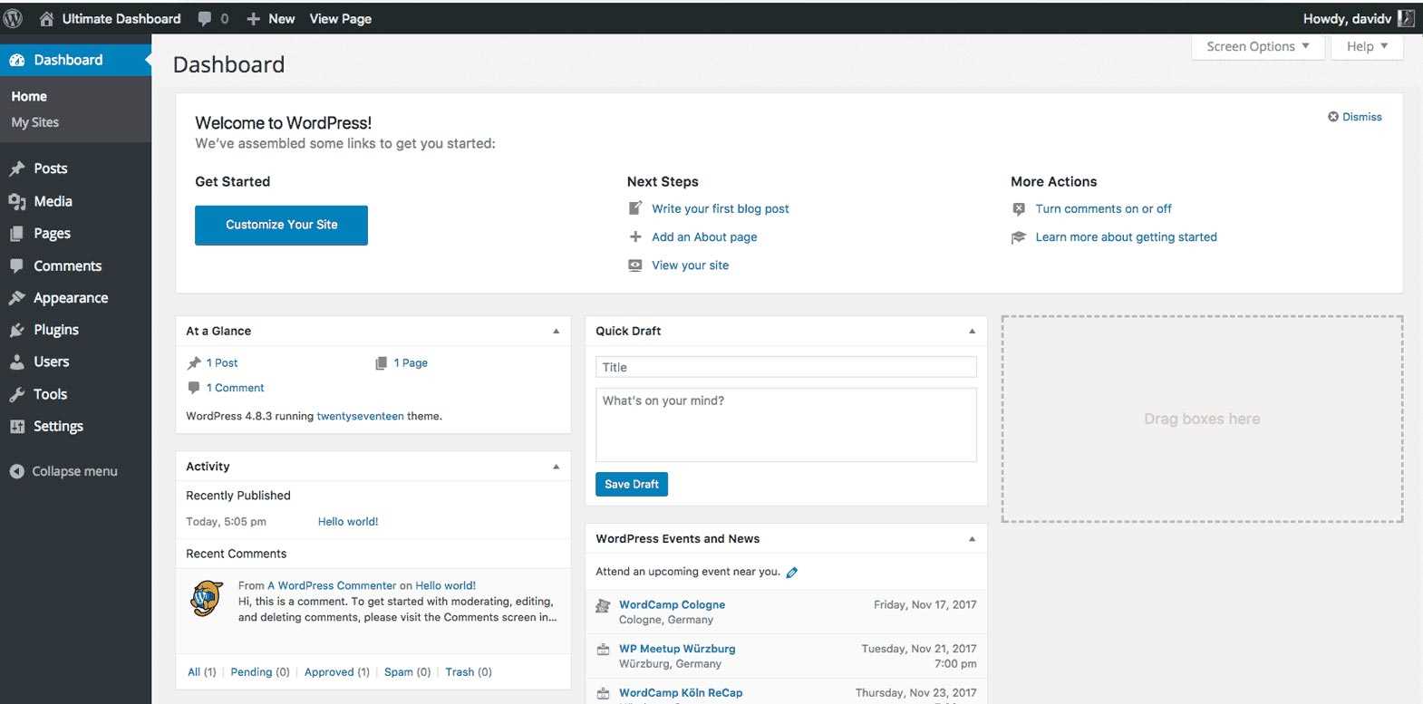 WordPress Dashboard